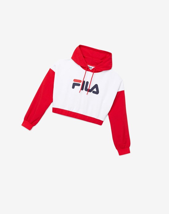 Fila Saachi Hoodie Czerwone Białe | TKNUQ-5436