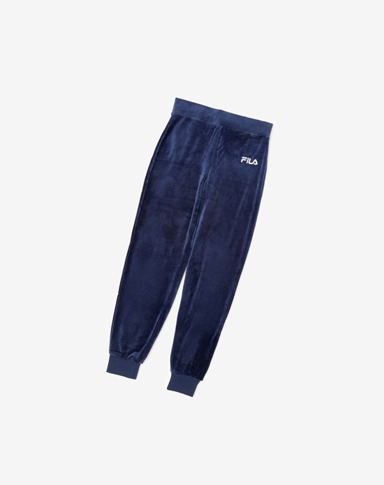 Fila Sara Velour Jogger 410 Peacoat | IFPBO-2983