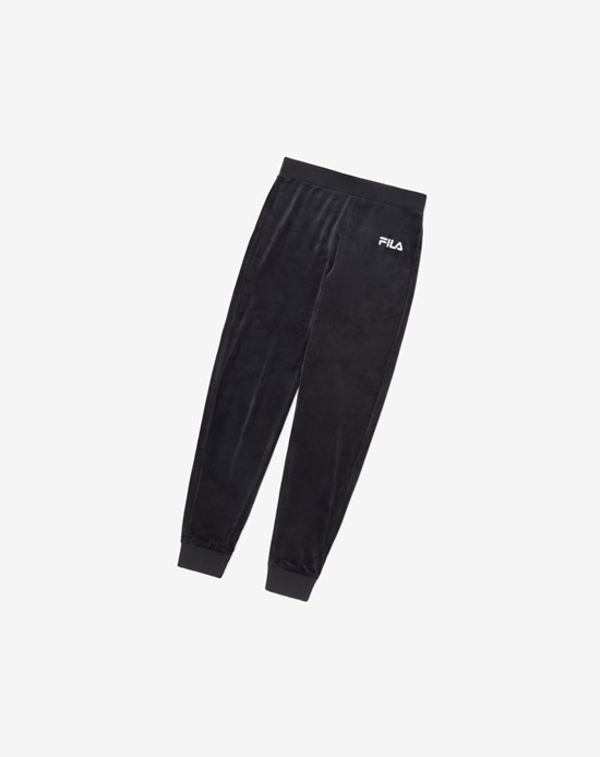 Fila Sara Velour Jogger Czarne | BZIOV-0184