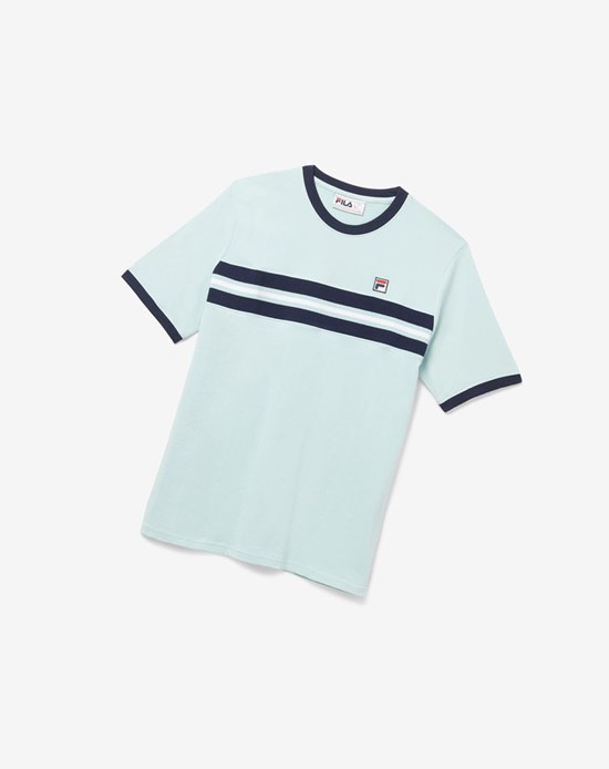 Fila Silver Tee Niebieskie Białe | CWKNY-2780