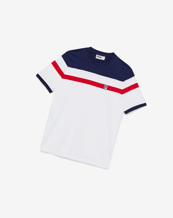 Fila Sten Tee Białe | CNZTQ-6280