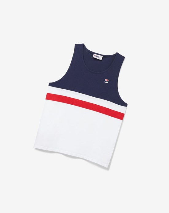 Fila Stoke Tank Białe Granatowe Czerwone | TRAEU-4205