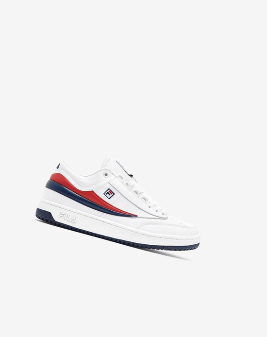 Fila T-1 Mid Tenisa Shoes White/Fnvy/Fred | XCBYI-7236