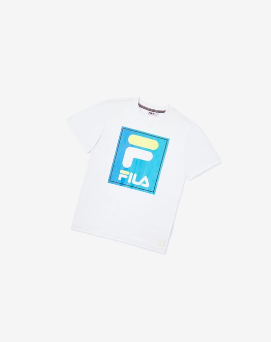 Fila Tavares Tee Białe | KRIOZ-0945