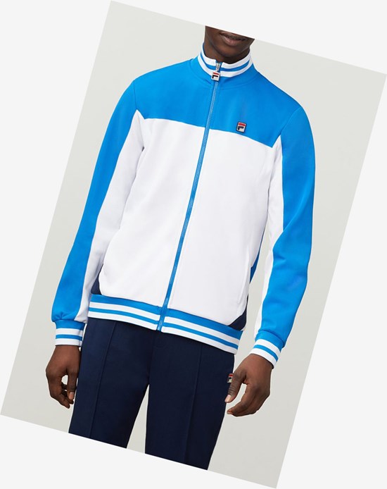 Fila Tiebreaker Track Jacket Wht/Drblu/Navy | EOPDY-0913