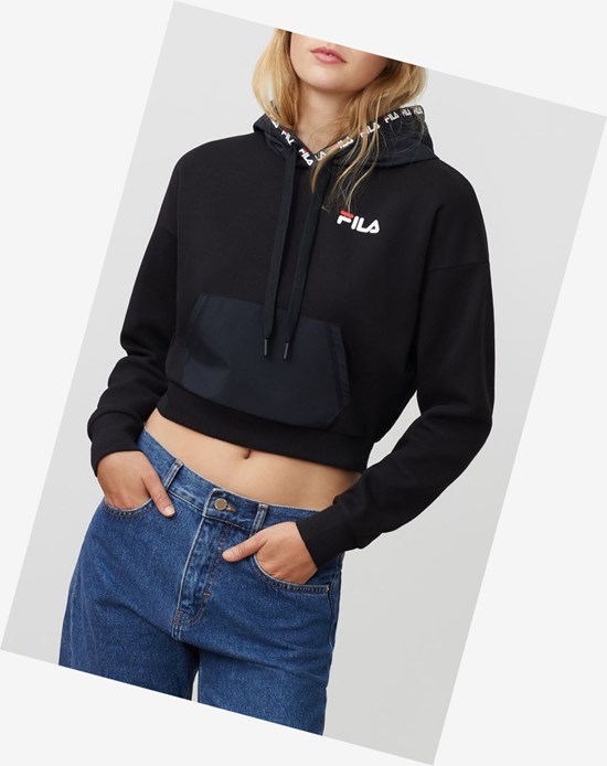 Fila Tina Hoodie Czarne | RGFSL-0978