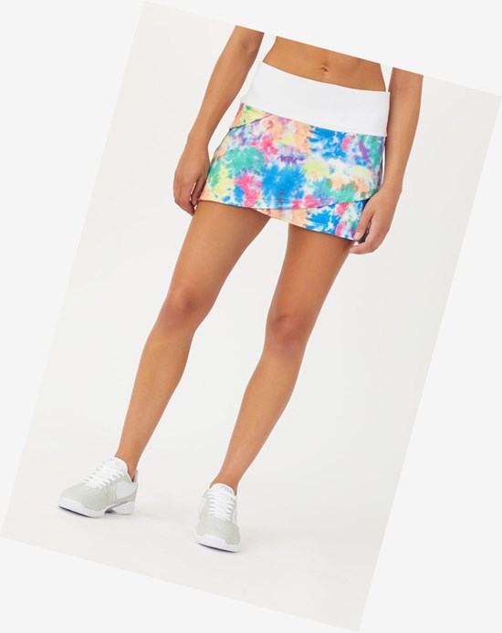 Fila Top Spin Tie Dye Tiered Skort Białe | KOXPJ-0542