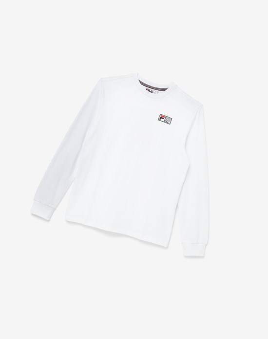 Fila Vesuvius Long Sleeve Tee Białe Czarne Czerwone | EWUVL-8964