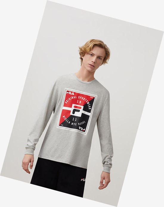 Fila Vicente Grafiką Tee Greyheather | KSHCV-3965