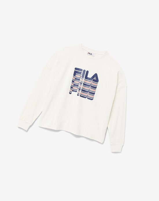 Fila Wendell Long Sleeve Tee Czerwone | CQATK-5408