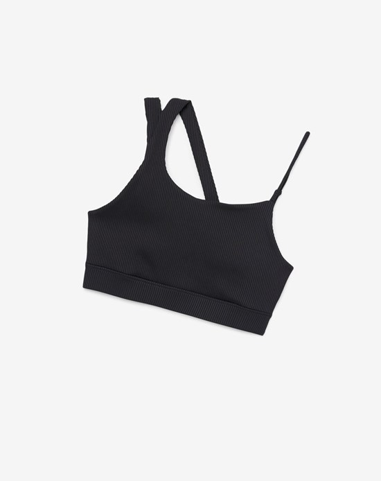 Fila Żebrowany Essentials | Karina Bra Top Czarne | TJLKV-5672