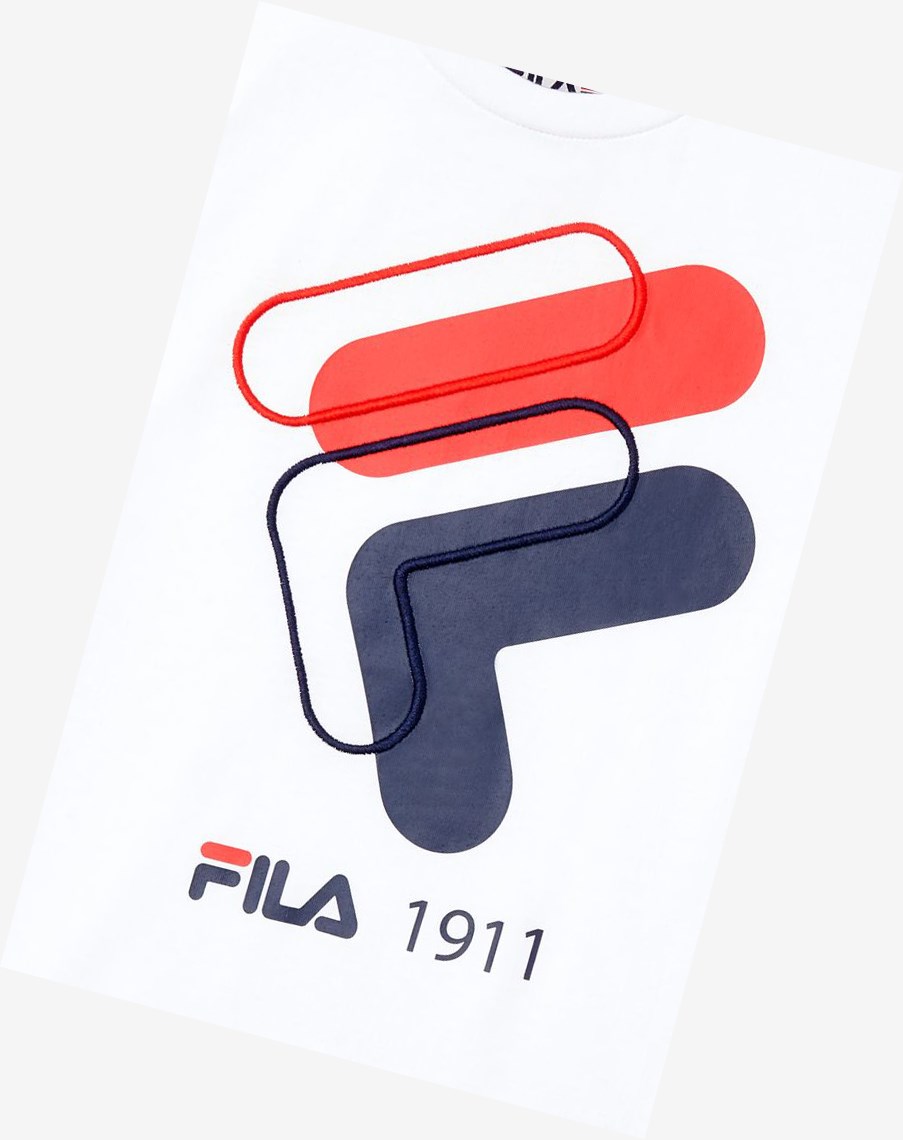 Fila 3d Logo Tee Białe | JRBWI-4052