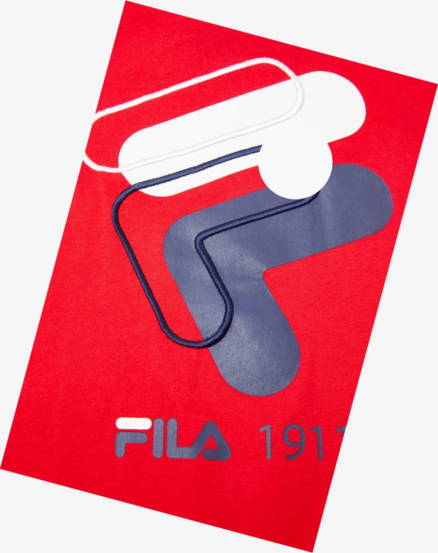 Fila 3d Logo Tee Czerwone | HAJXP-1680