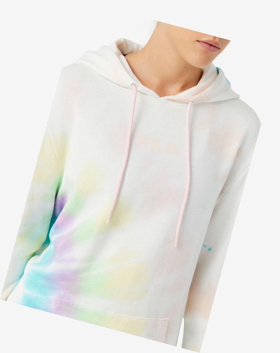 Fila Aerolynn Tie Dye Hoodie Kremowe | MWSJH-3492