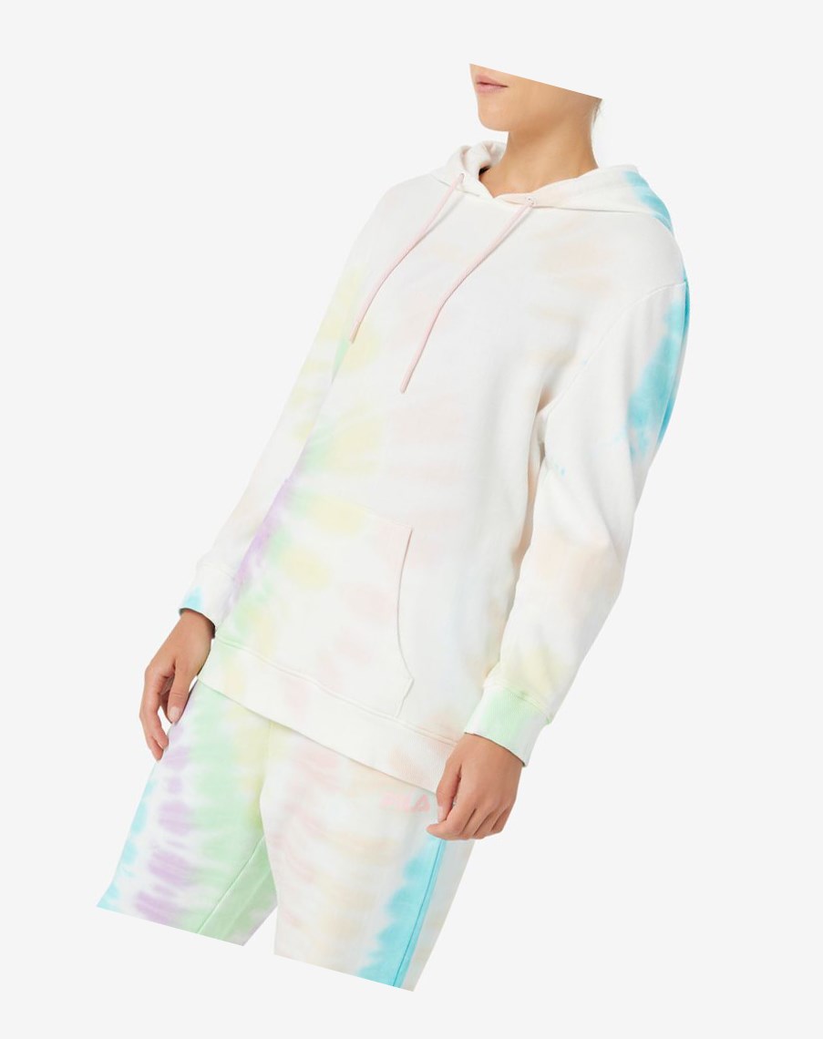 Fila Aerolynn Tie Dye Hoodie Kremowe | ZWAQM-1725