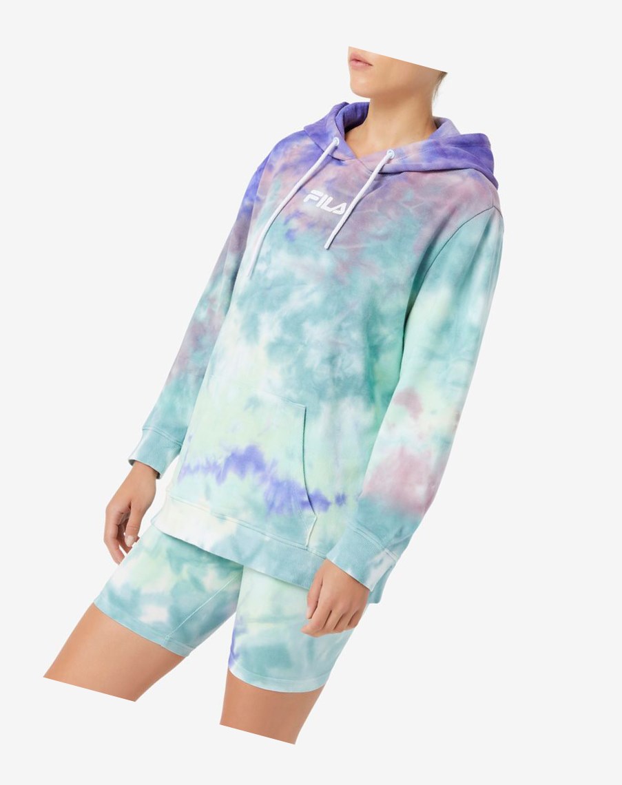 Fila Aerolynn Tie Dye Hoodie Niebieskie | DJGSZ-2059