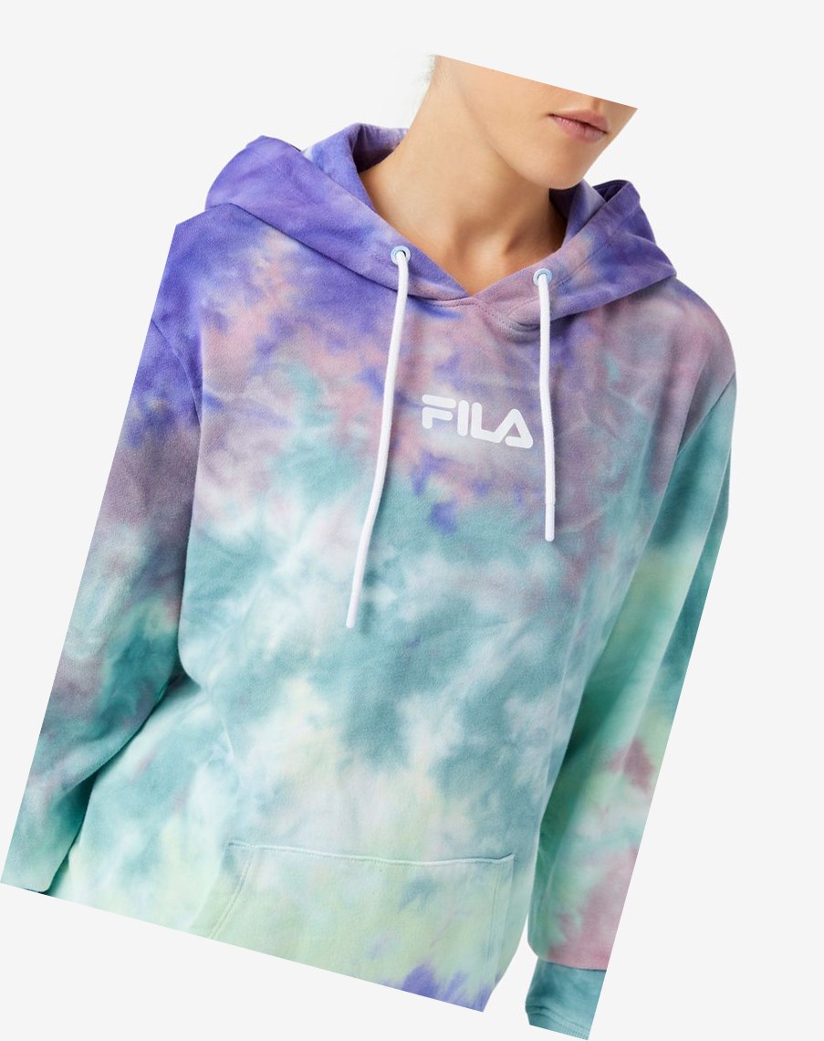 Fila Aerolynn Tie Dye Hoodie Niebieskie | DJGSZ-2059