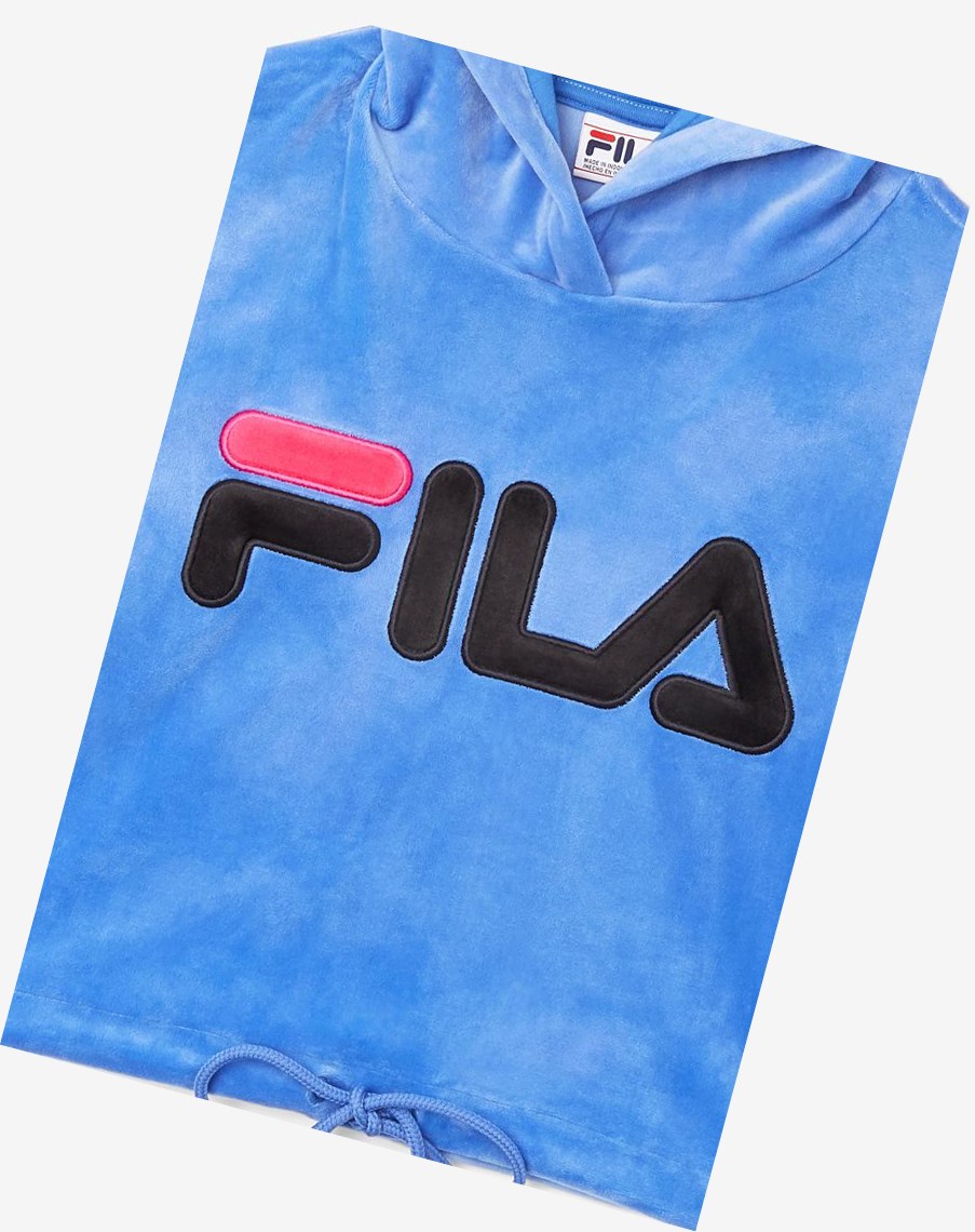 Fila Aitana Crop Velour Hoodie Czarne | RDTHC-9203