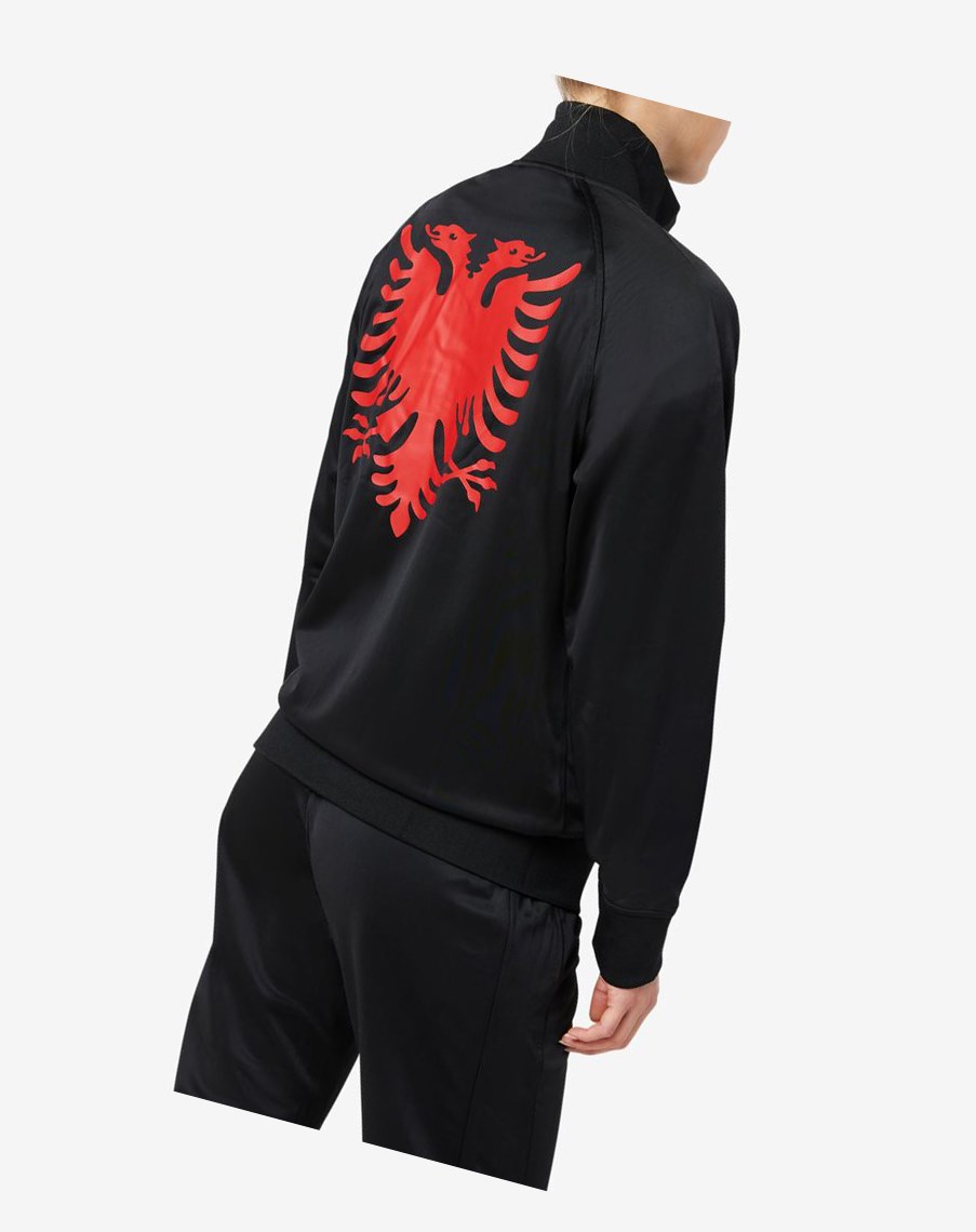 Fila Albania Track Jacket Czarne Czerwone | SXOBR-4531