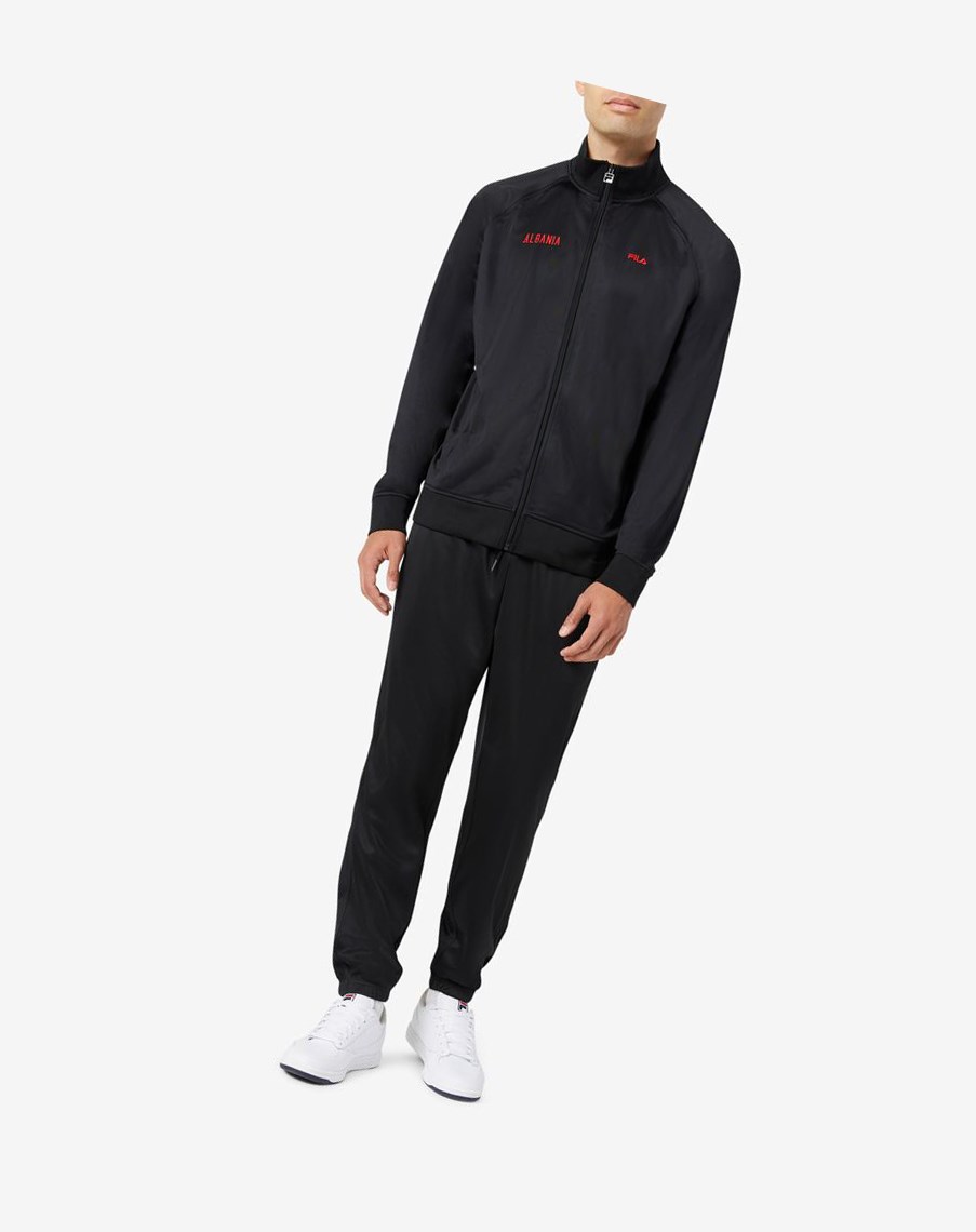 Fila Albania Track Pant Czarne Czerwone | LCKPW-1702