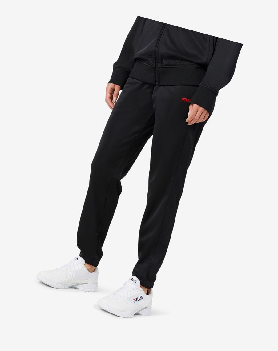 Fila Albania Track Pant Czarne Czerwone | LCKPW-1702