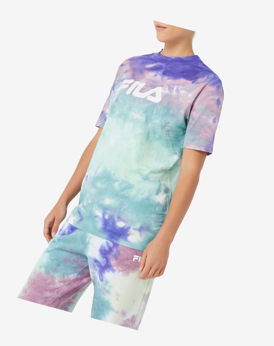 Fila Alivia Tie Dye Tee Niebieskie | BNXUP-3507