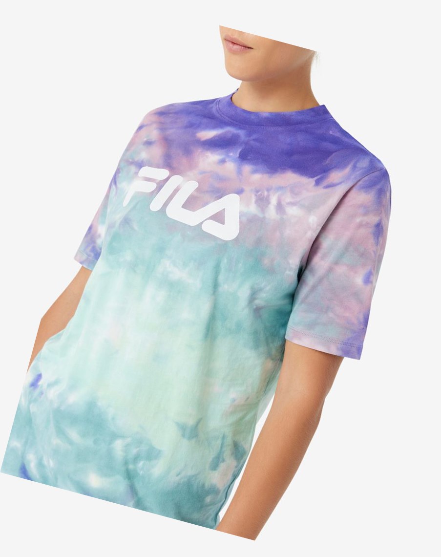 Fila Alivia Tie Dye Tee Niebieskie | BNXUP-3507