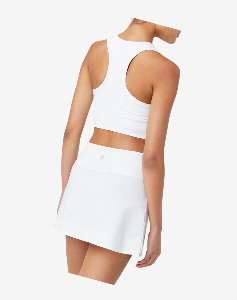 Fila Alva Crop Top Białe | NSWOM-8276