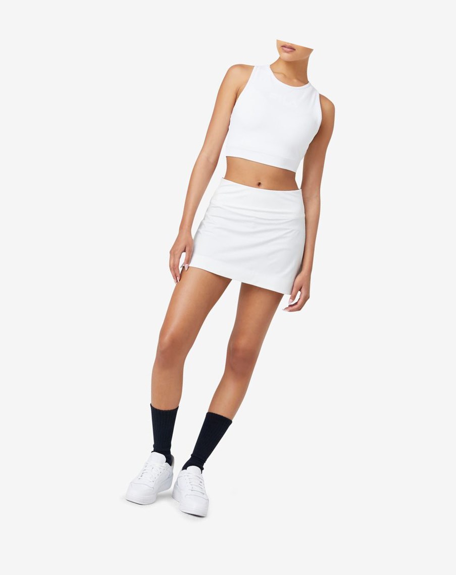 Fila Alva Crop Top Białe | NSWOM-8276