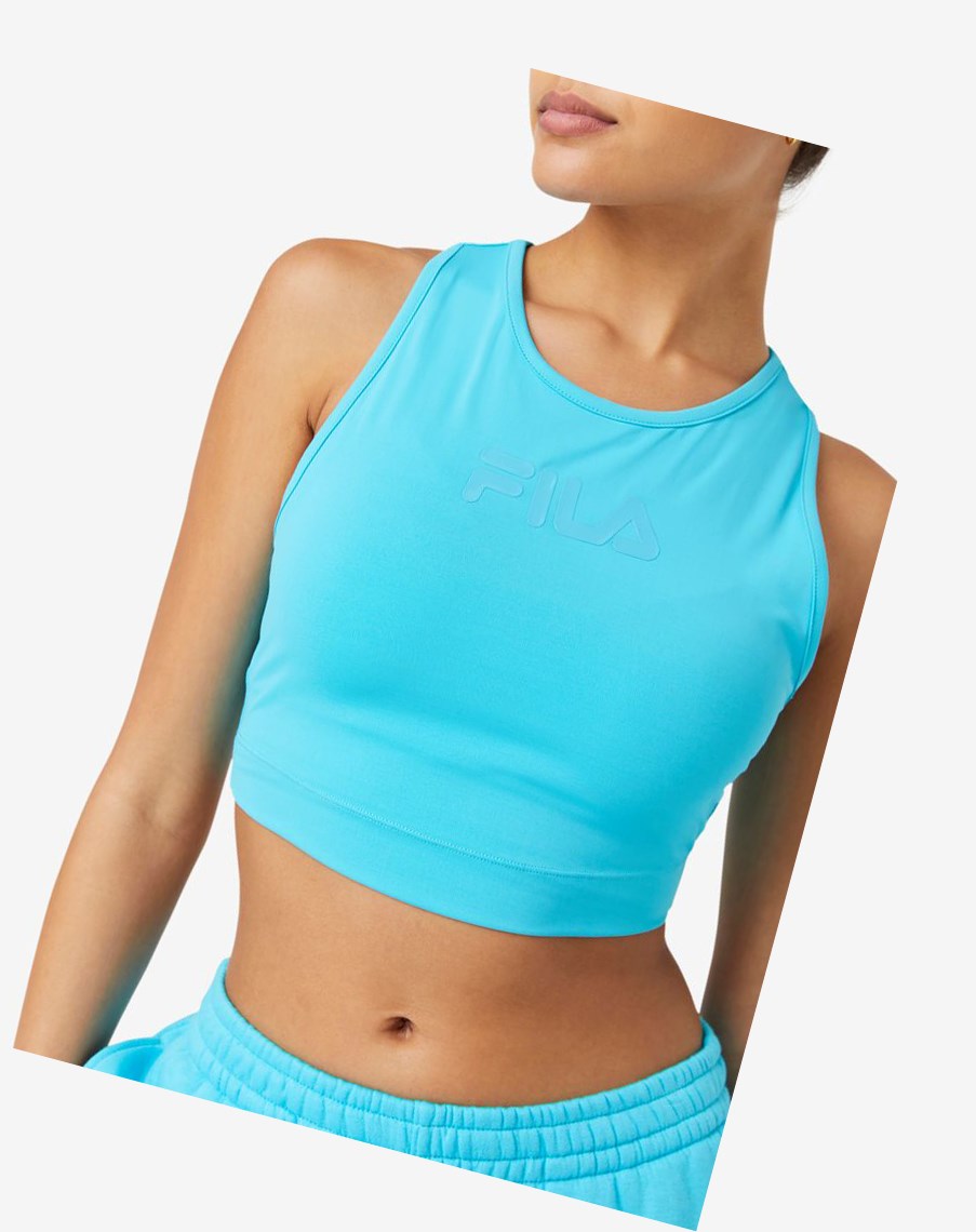 Fila Alva Crop Top Niebieskie | HCQJV-1698