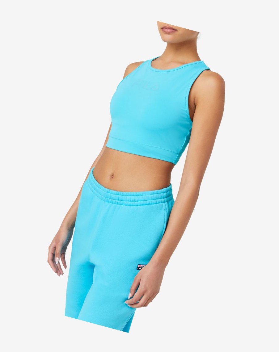 Fila Alva Crop Top Niebieskie | HCQJV-1698