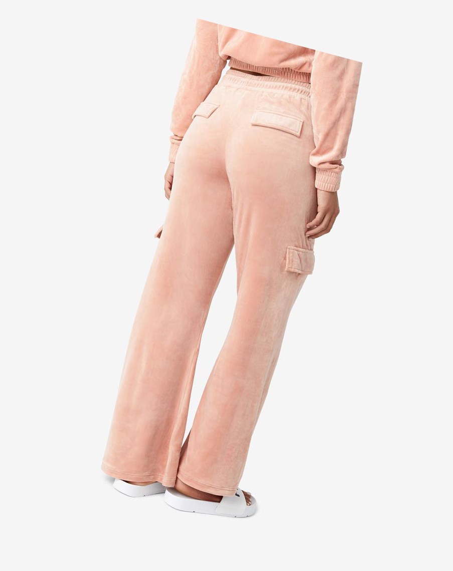 Fila Amrita Velour Pant Różowe | XWDGJ-4130