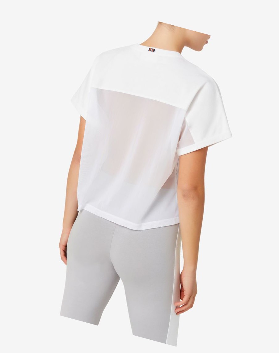 Fila Amytis Mesh Panel Tee Białe | BRKOD-3184