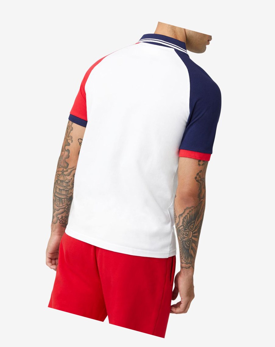 Fila Apollo Polo Białe Granatowe Czerwone | CGMWE-8932