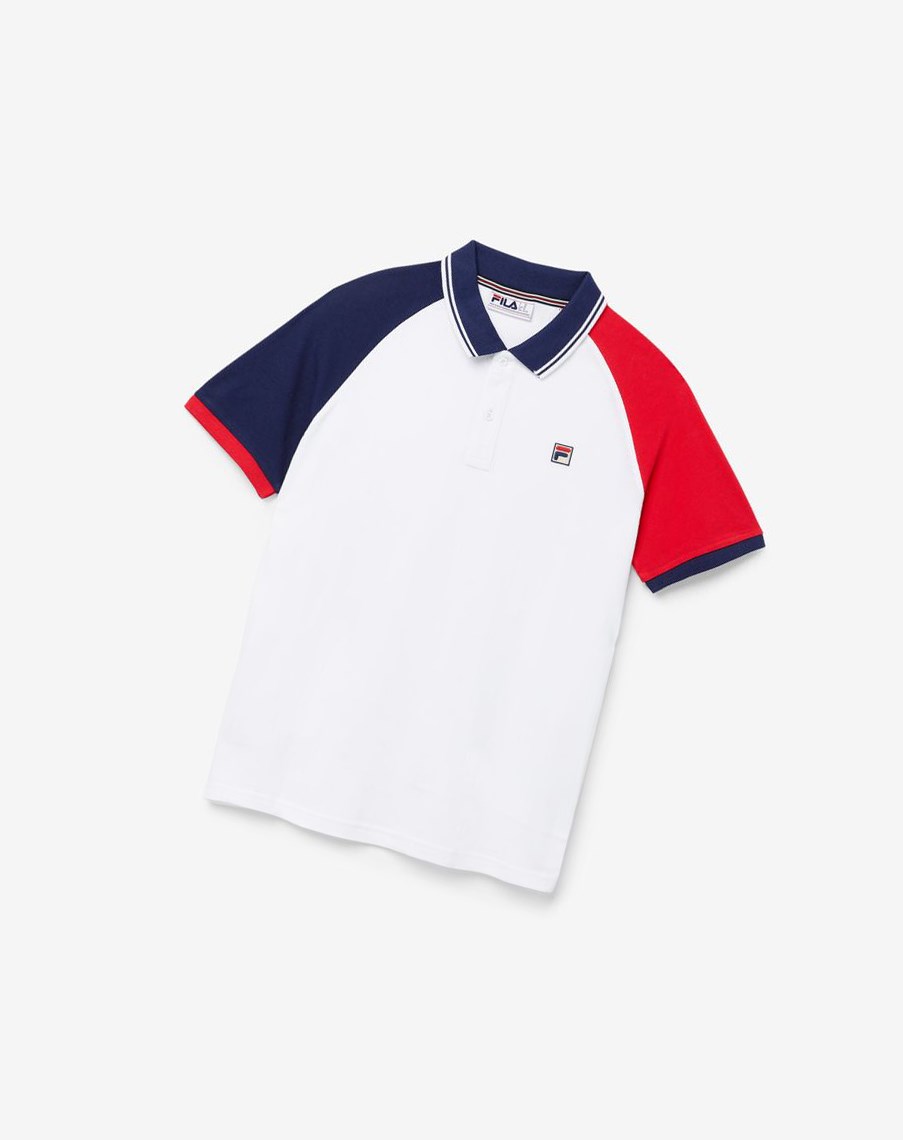 Fila Apollo Polo Białe Granatowe Czerwone | CGMWE-8932