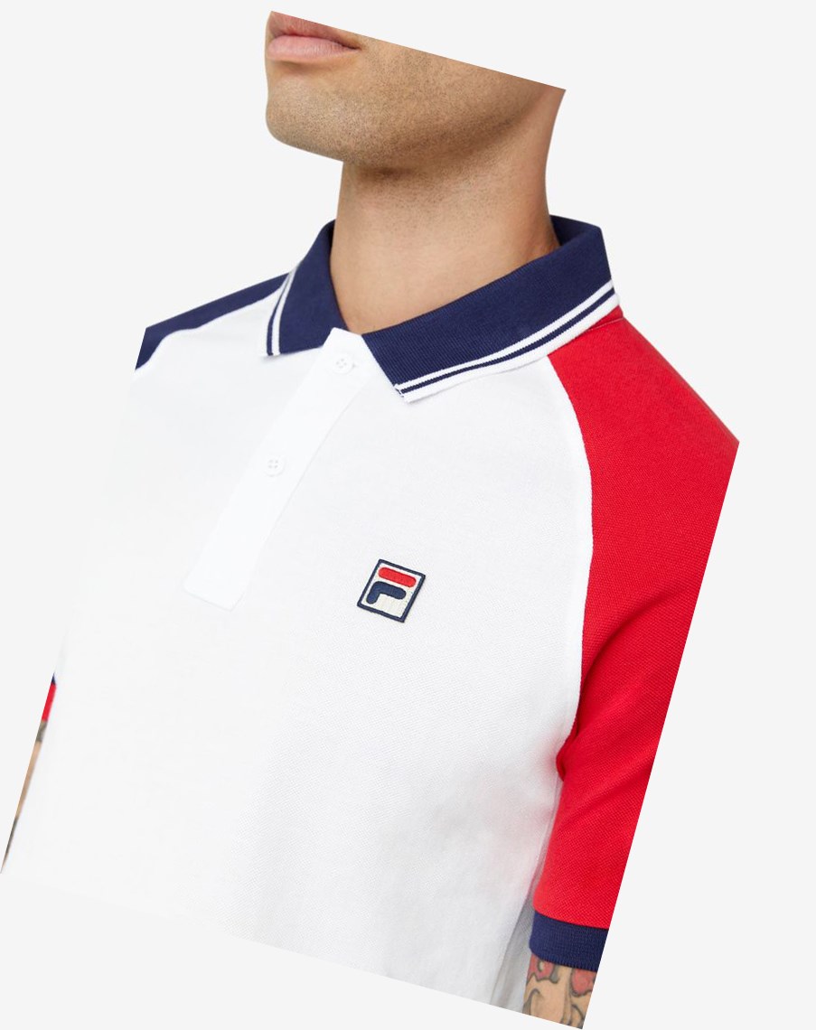 Fila Apollo Polo Białe Granatowe Czerwone | QVGPW-4579