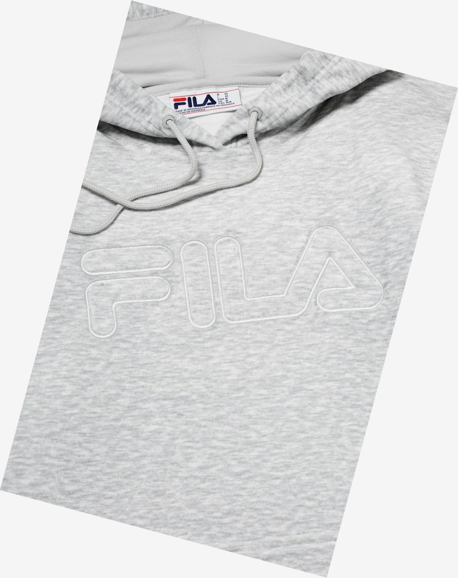 Fila Asher Velour Hoodie Głęboka Szare | IHCKG-2637