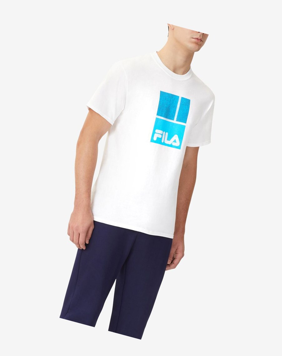 Fila Aussie Tee Białe | UXIET-5183