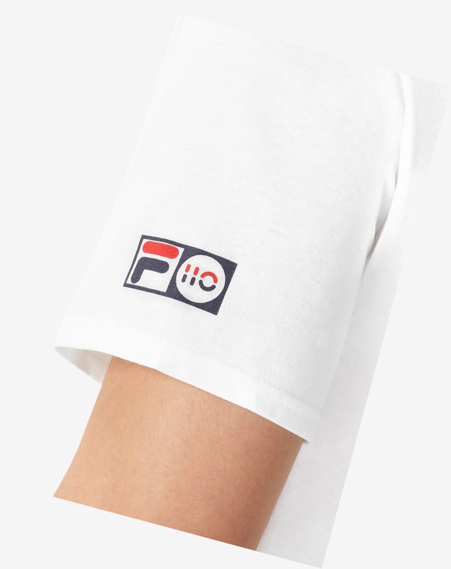 Fila Aussie Tee Białe | UXIET-5183