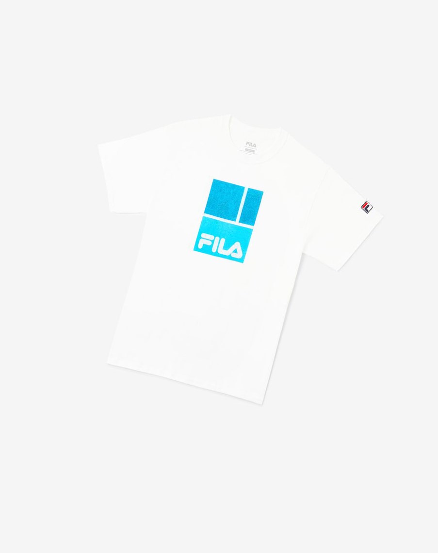 Fila Aussie Tee Białe | UXIET-5183