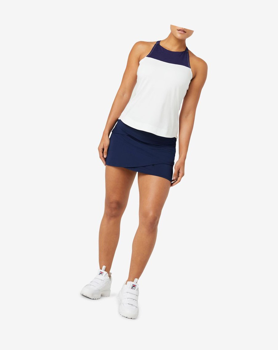 Fila Back Court Halter Tank Białe | HXPYA-4952