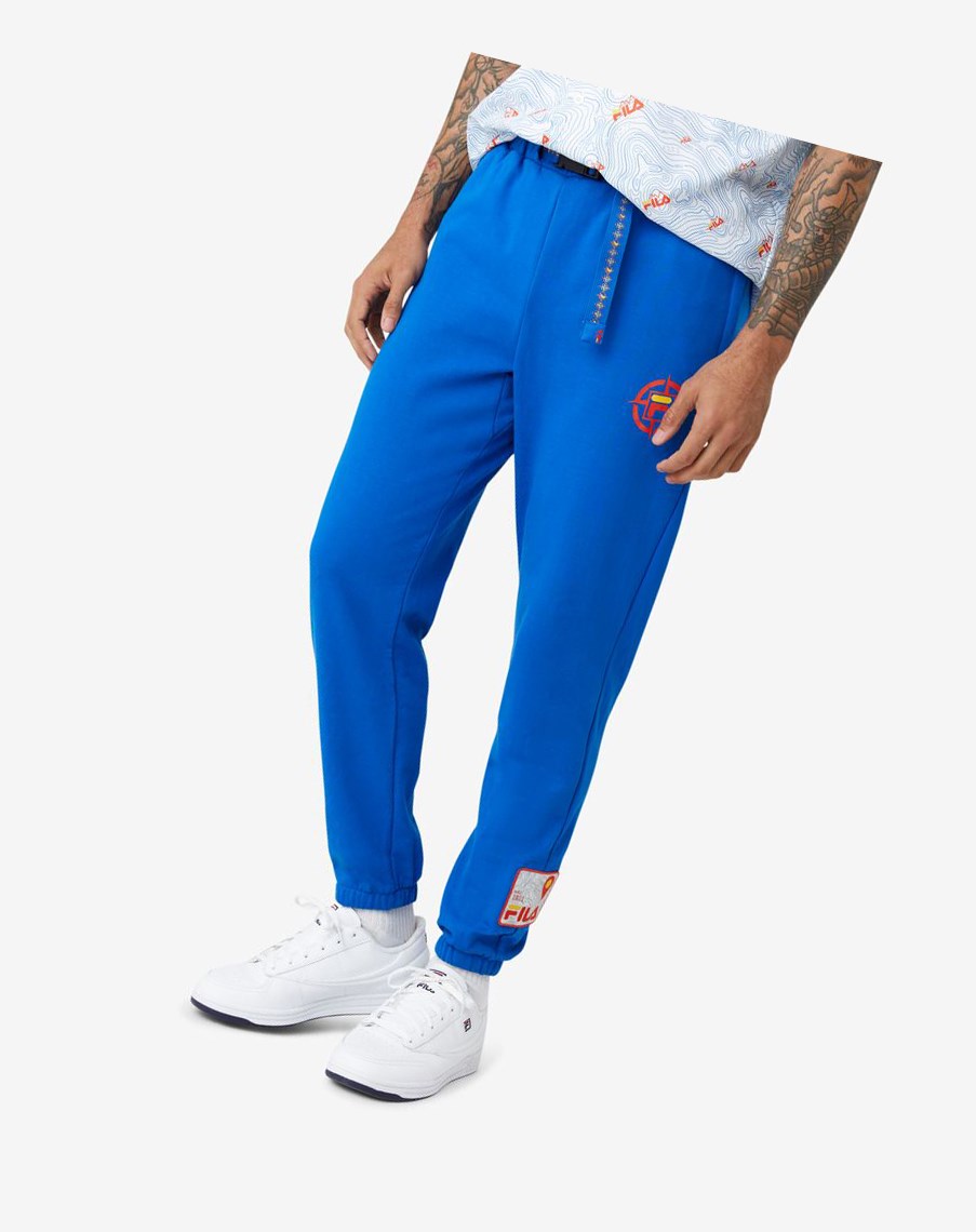 Fila Basecamp Pant Niebieskie | IEKNR-1067