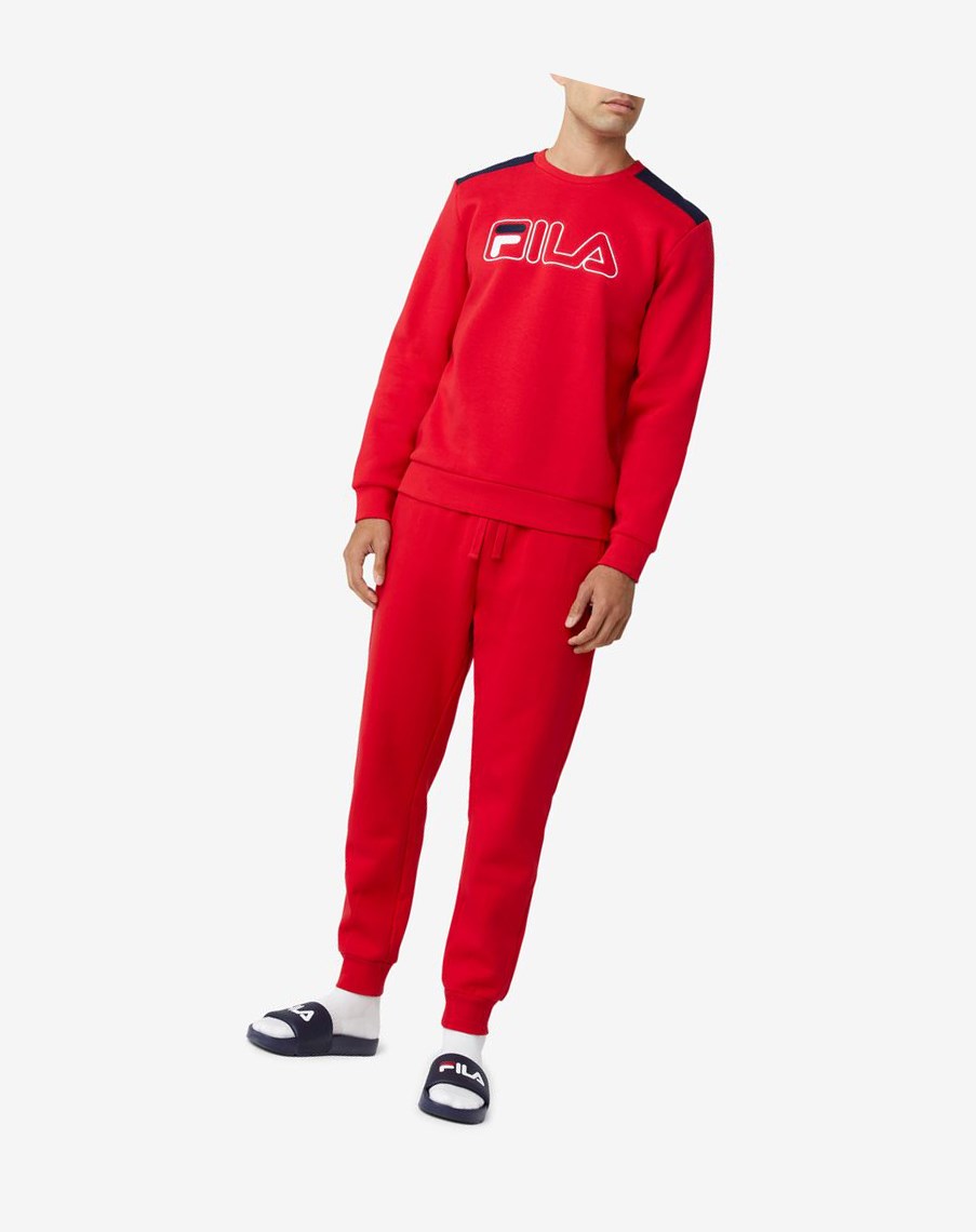 Fila Basil 2 Crew Czerwone Białe | GZYVB-3217