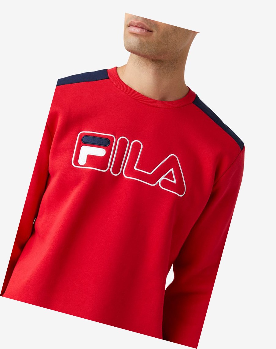 Fila Basil 2 Crew Czerwone Białe | GZYVB-3217