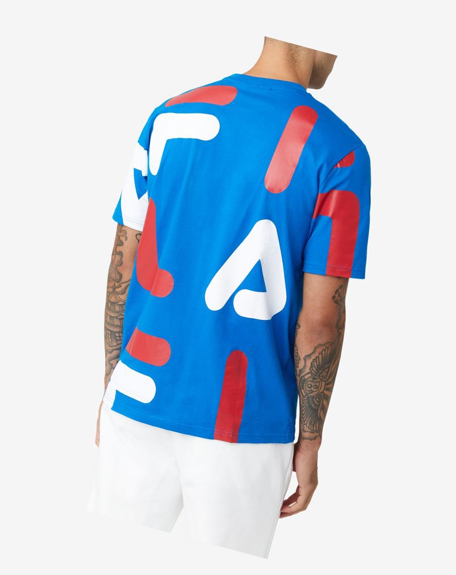 Fila Bennet Tee Niebieskie Czerwone Białe | NFPLC-0152