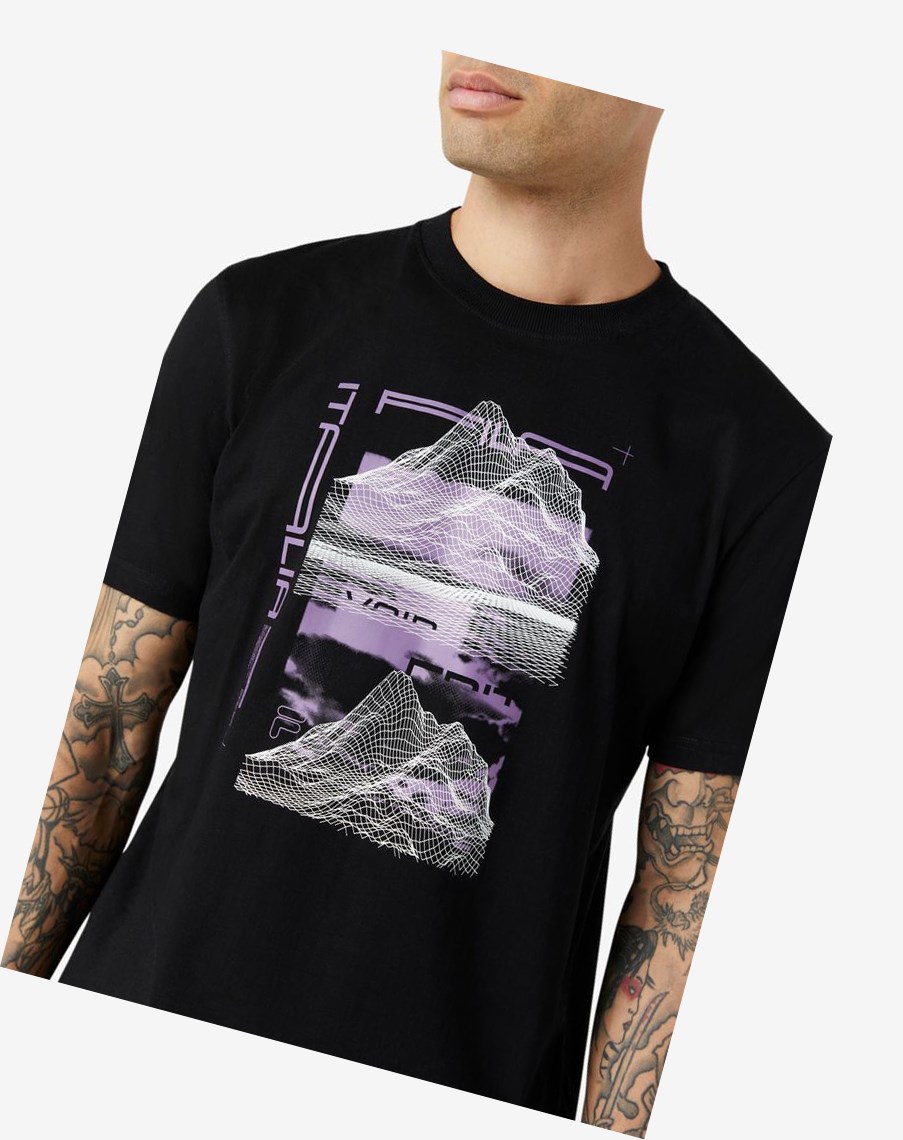 Fila Blockfire Tee Czarne | TRALH-0972