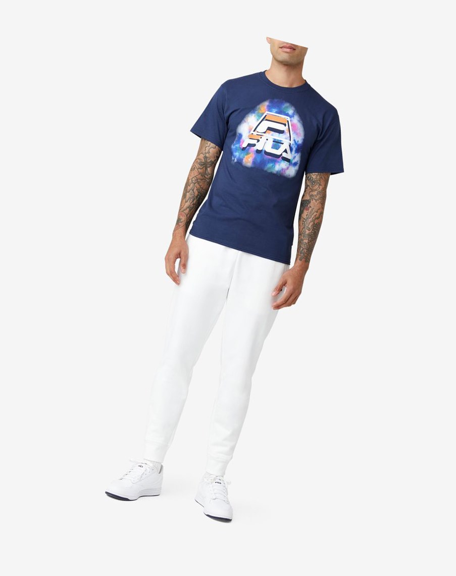 Fila Boniface Tie Dye Tee Niebieskie | TYVOH-7489