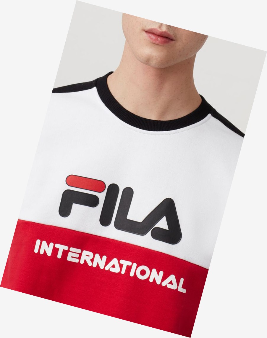 Fila Bravo Sweatshirt Wht/Cred/Peac | QZLFU-9342