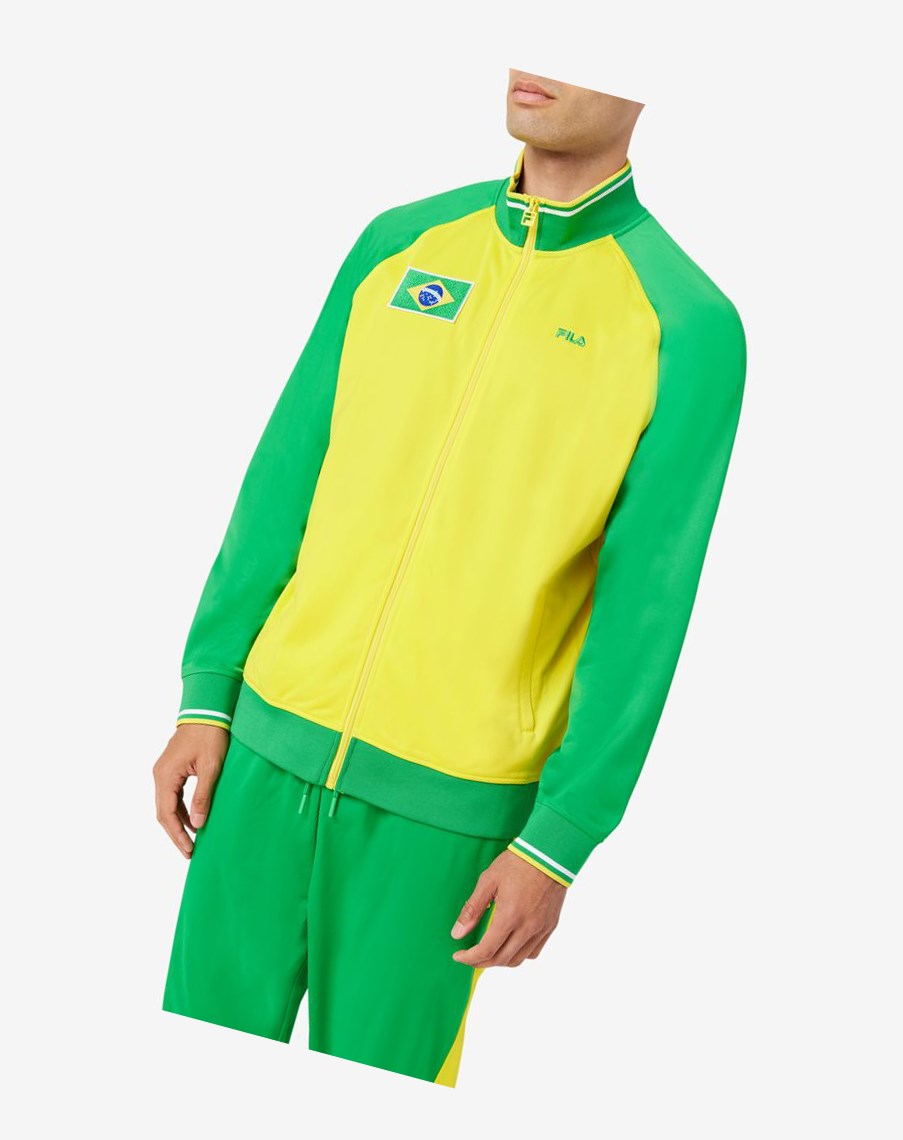 Fila Brazil Track Jacket Żółte Zielone Białe | VZBOL-8501