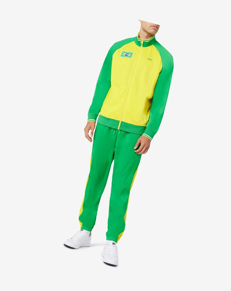 Fila Brazil Track Jacket Żółte Zielone Białe | VZBOL-8501